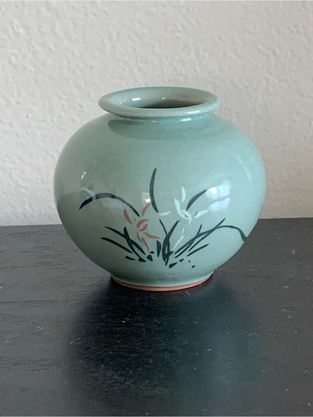 Small Artist Signed Celadon Vase